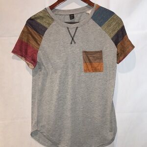 Shein Tee Shirt | gray with color sleeves | size s